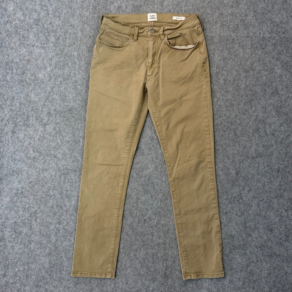 Flint and Tinder Beige Stretch Twill Tapered Fit Chino Pants Men's Size 30x28*